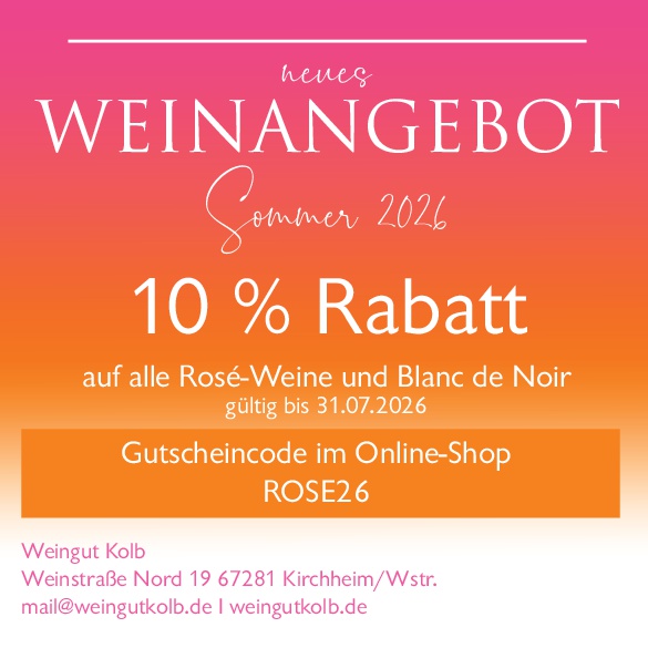 Rabatt auf alle Roséweine und Blanc de Noir